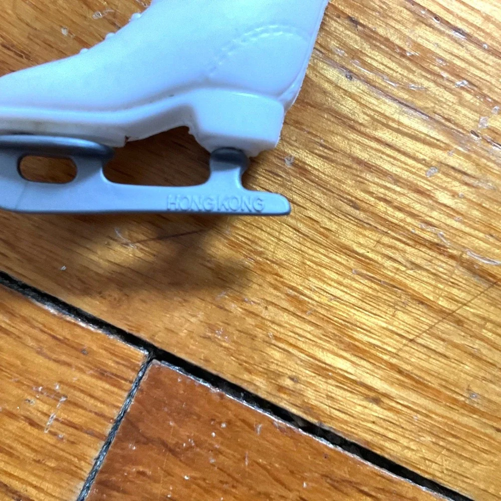 Vintage Barbie SINGLE Ice Skate White Silver Blade Made in Hong Kong